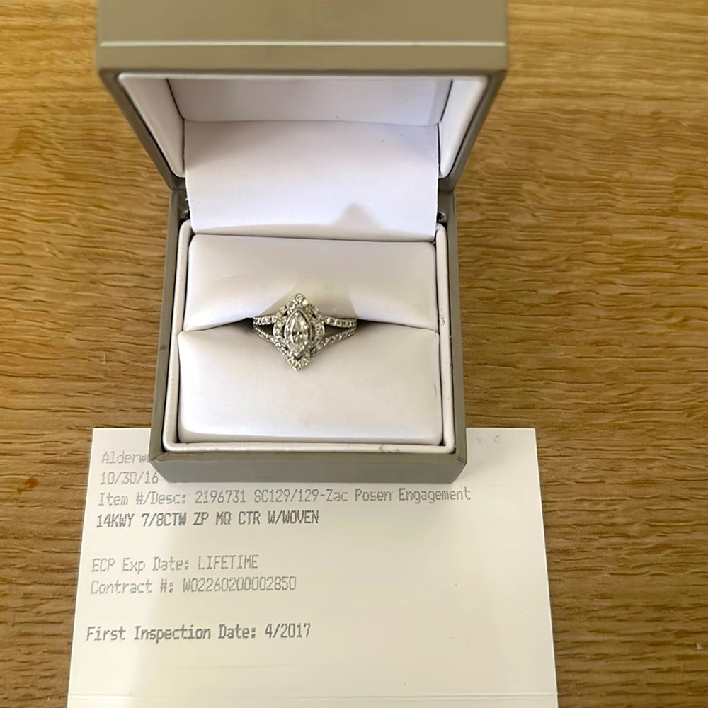 Truly Zac Posen 7/8 CTC Carat Engagement Ring